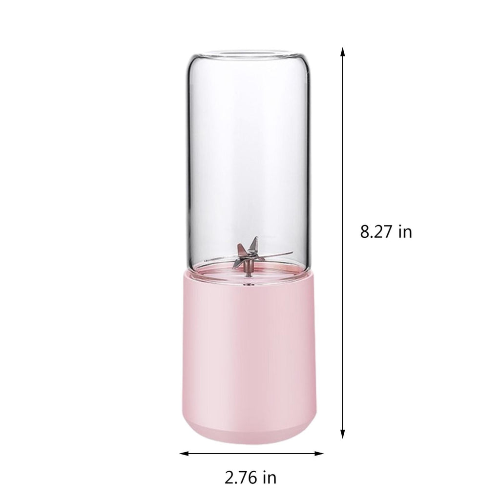 Under $5 Portable Juicer, 400ml Glass Blender Cup, USB Rechargeable Smoothie Maker, 6-Blade Crushing Technology for Fruits Vegetables, Travel Friendly Mixer for Healthy Drinks