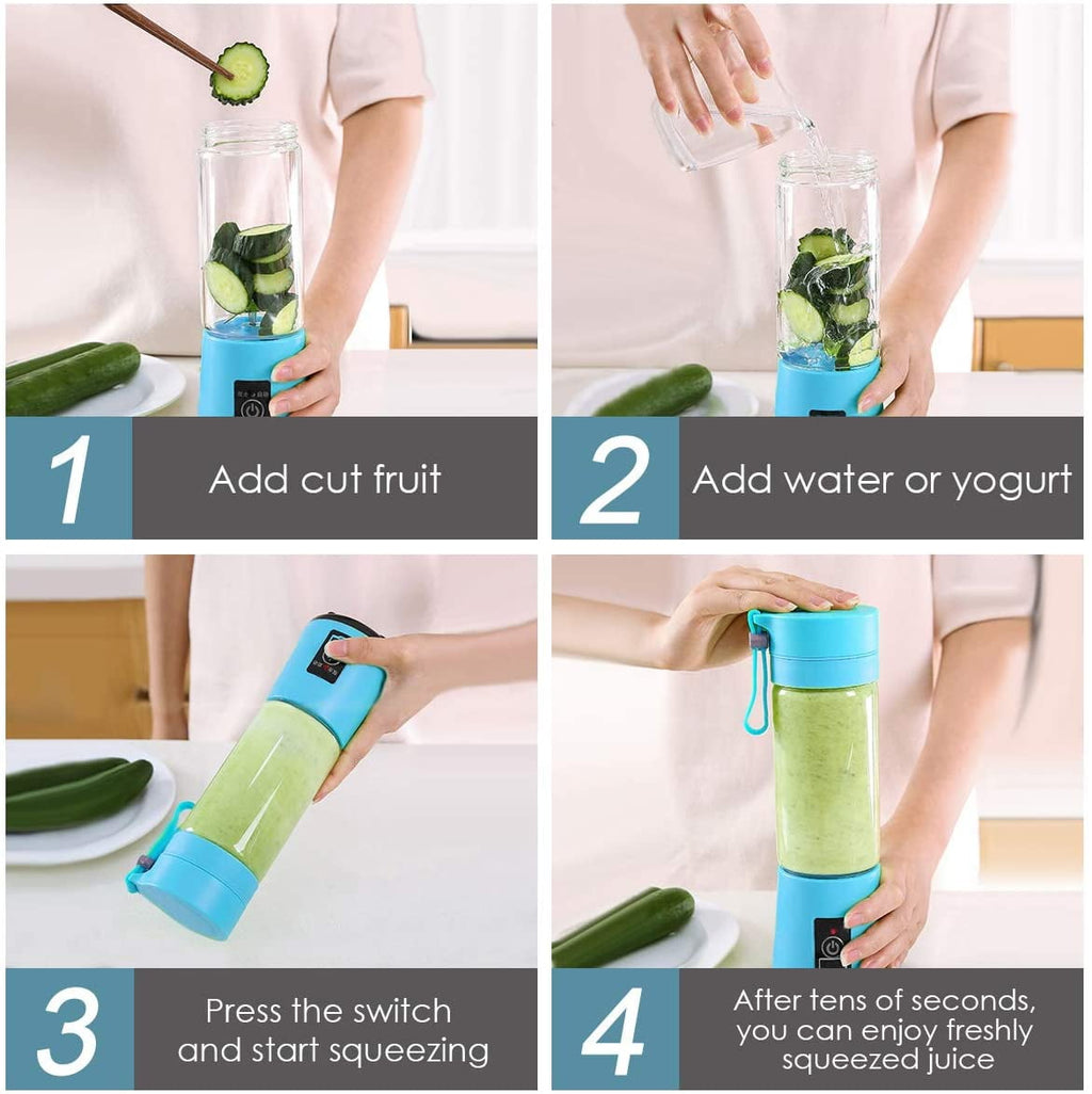 Mini Blender Personal Portable Blender Cup for Smoothies Shakes, Portable Juicer USB Rechargeable for Travel