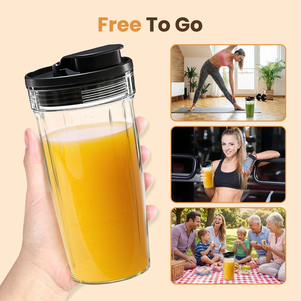 1L Stainless Steel Blender 800W 120V 60Hz Silver with 3 PCTG Cups(1L/0.7L/0.5L), 1 Travel Lid, 2 Storage Lids &amp; 1 Blending Blade