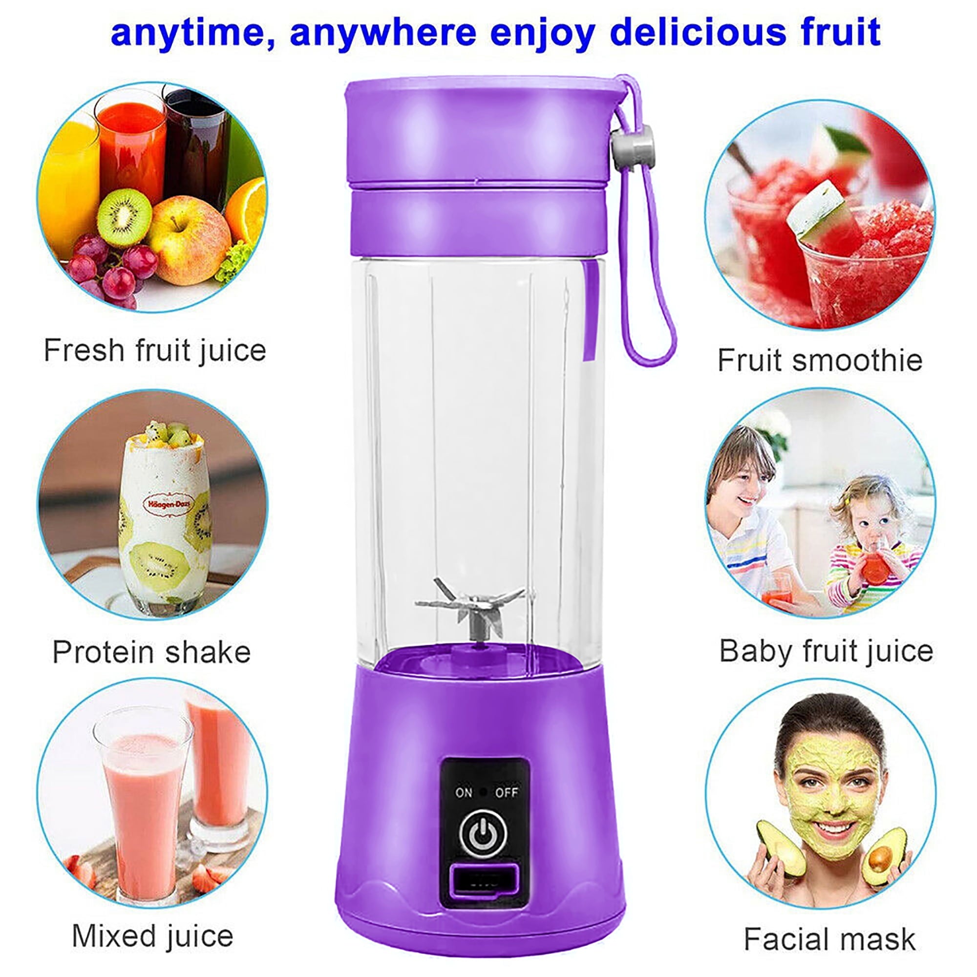 380 mL Extractor Cup Electric Juicer, Purple