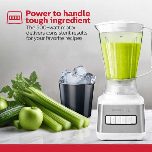 8-Speed Blender 500W Motor, 48 oz Plastic Jar, and Intuitive Controls for Effortless Blending - Elevate Your Culinary Experience Now - Kitchen Essential