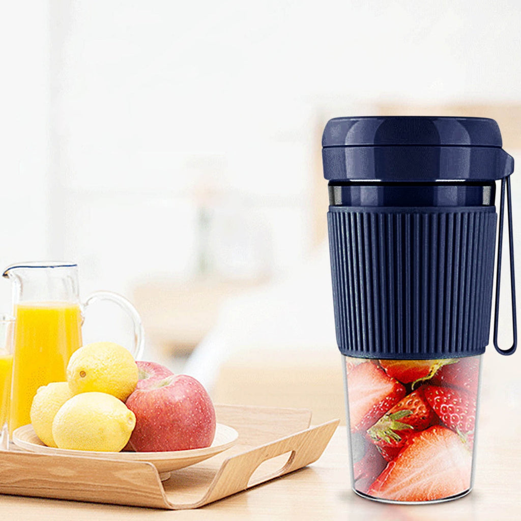 Multifunctional Juicer Small Juicer Squeezed Juicer Automatic Portable Juicer Usb Battery Powered (Blue)