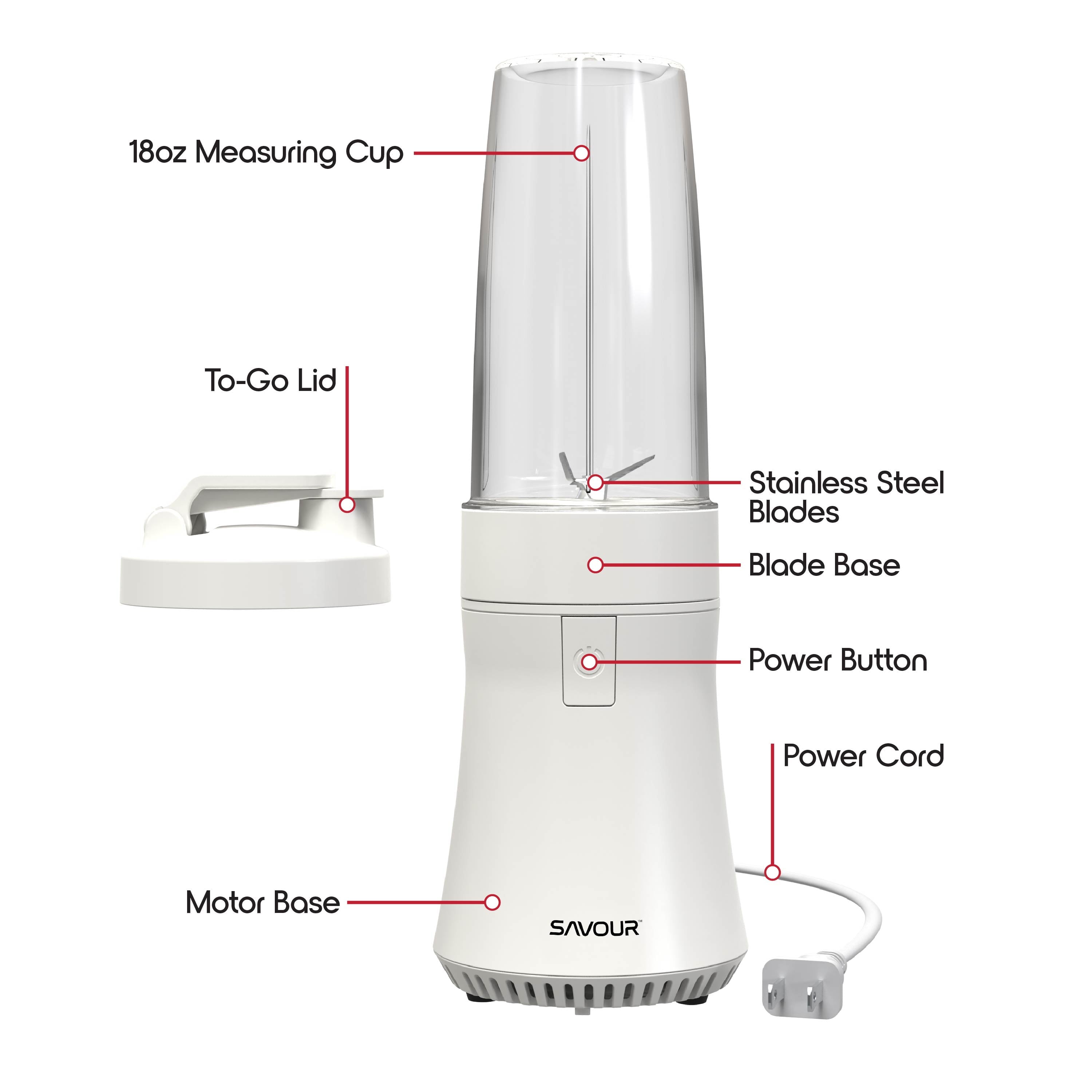 by 300W Mini Smoothie Blender – 18oz. Countertop Mini Blender for Smoothies, Sauces, Cocktails and More