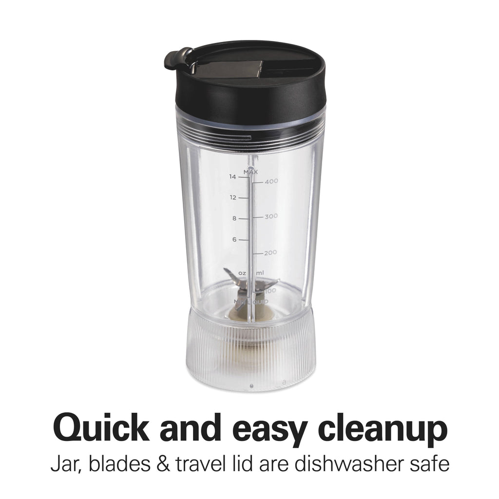 Personal Blender for Smoothies with Travel Lid, 14 oz, Black