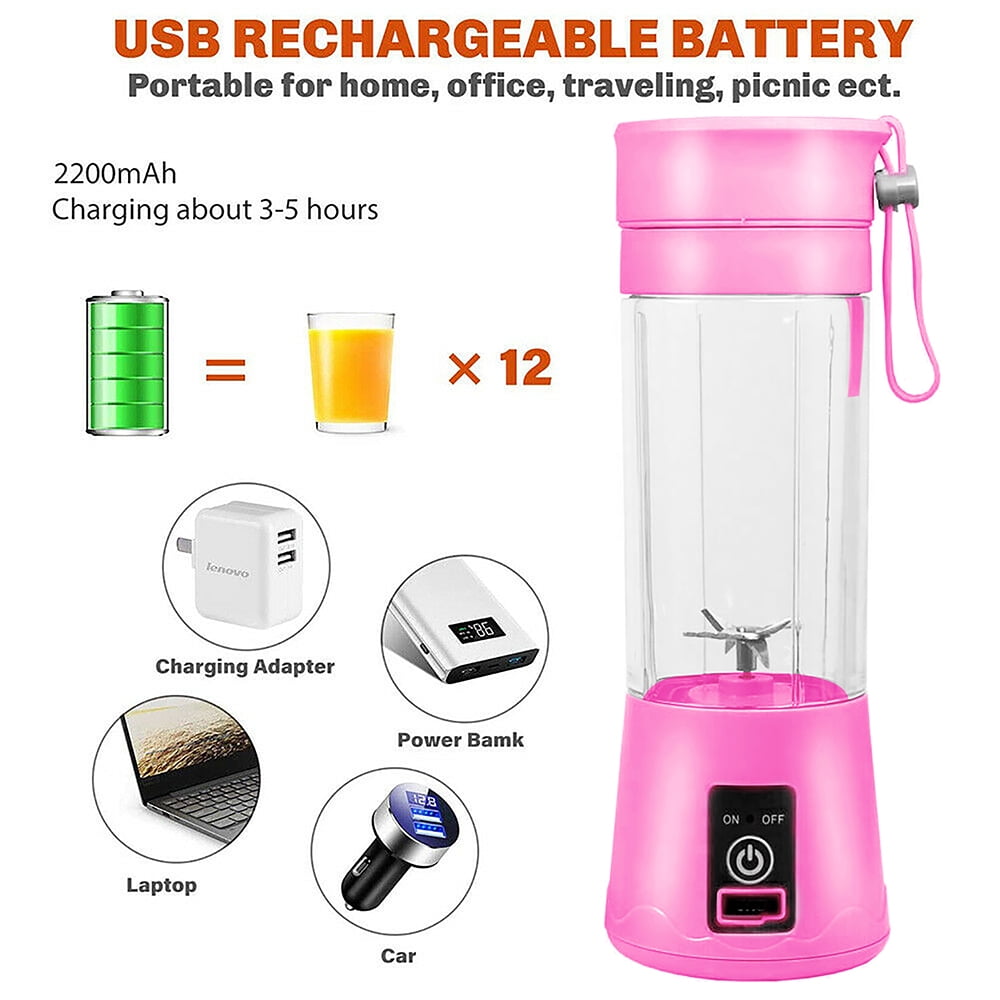 Smoothie Shake Blender with 6 Powerful Blades Portable Blender Mini Juicer for Kitchen Travel