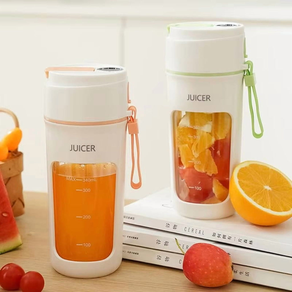 Portable Juicer Electric Blender Multifunction Maker Machine Fruit Extractors Smoothies Mixer 6 Blades 1200mAh Pink