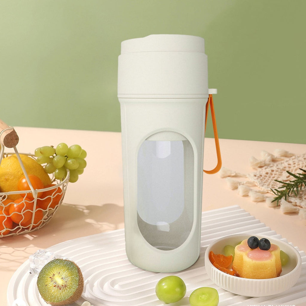 Portable Rechargeable Mini Blenders Two Lids, Travel Juicer with Straw and Stirring Function Personal Blender