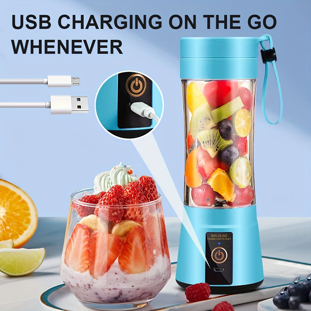 [12.85/15.22 ounce rechargeable Mini Blender] Portable USB rechargeable mini Blender and juicer - 3 modes, digital display, safety lock, food-grade PP, easy to clean, ideal choice for travel