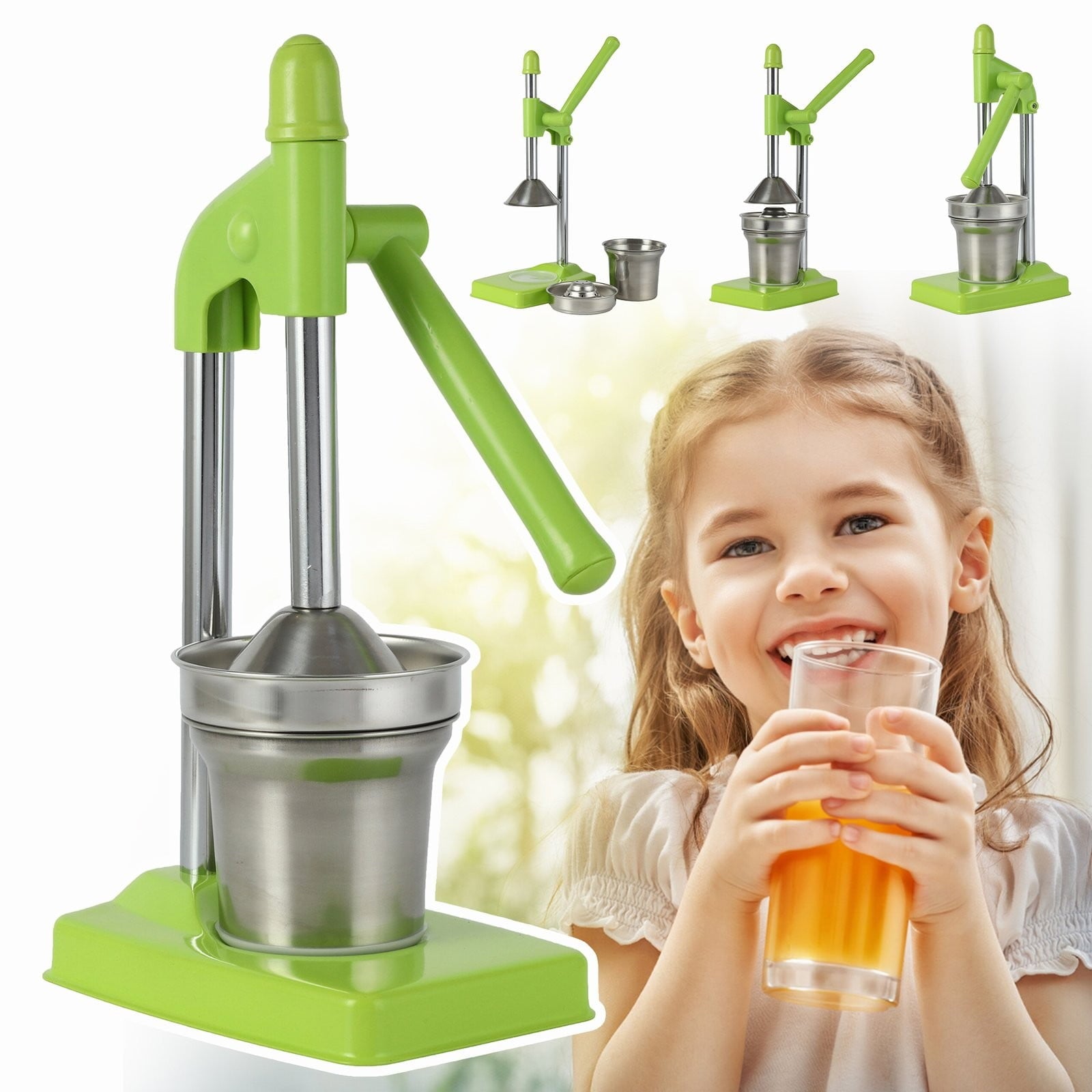 Centrifugal Juicer,Stainless Juicer Extra Large Commercial Grade Manual Hand Countertop Squeezer For Fresh Orange Juice
