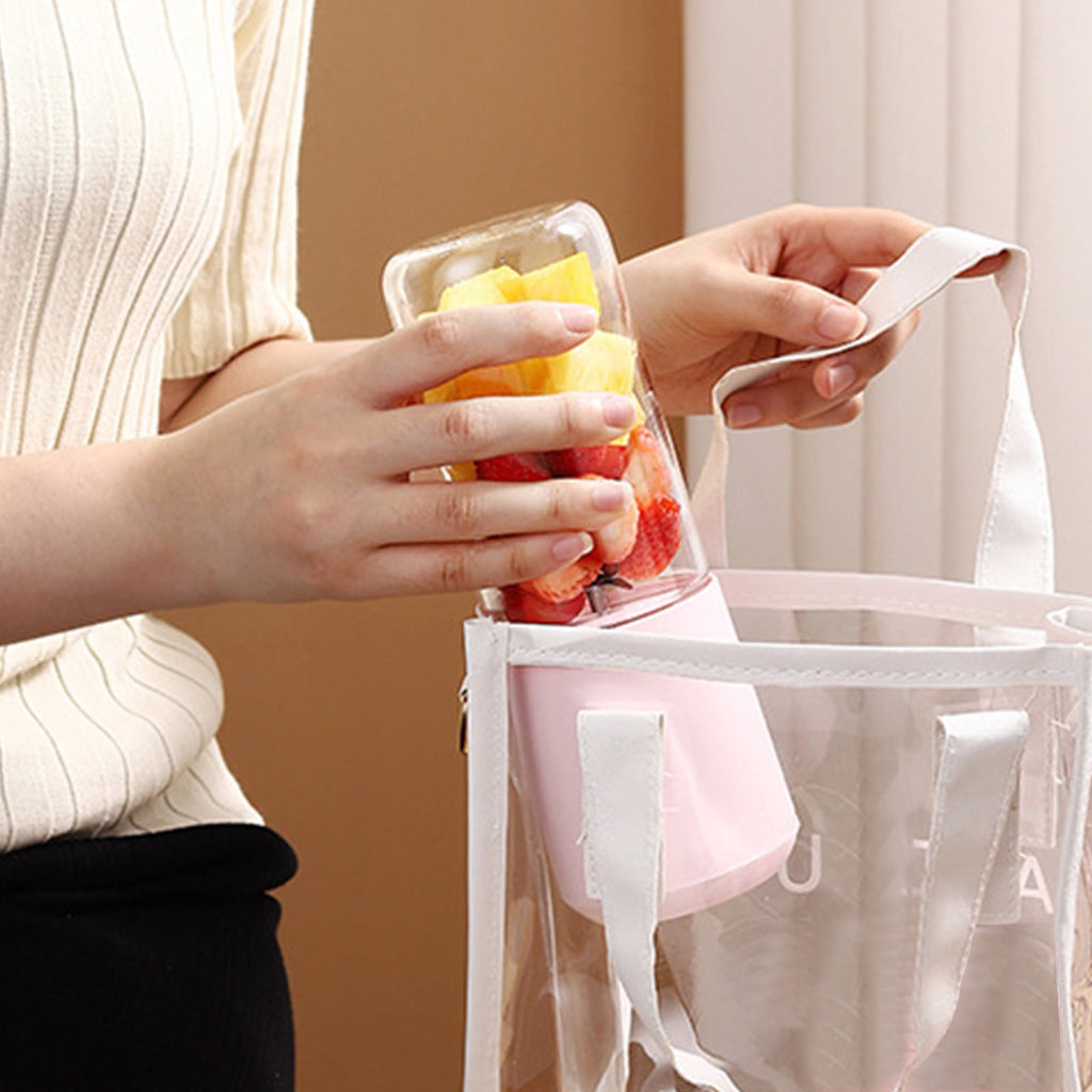 Under $5 Portable Juicer, 400ml Glass Blender Cup, USB Rechargeable Smoothie Maker, 6-Blade Crushing Technology for Fruits Vegetables, Travel Friendly Mixer for Healthy Drinks