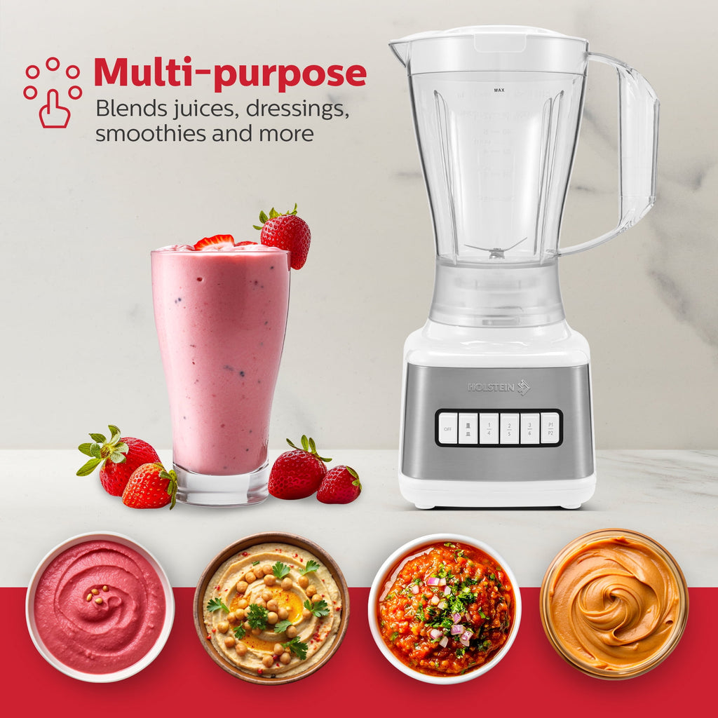 8-Speed Blender 500W Motor, 48 oz Plastic Jar, and Intuitive Controls for Effortless Blending - Elevate Your Culinary Experience Now - Kitchen Essential