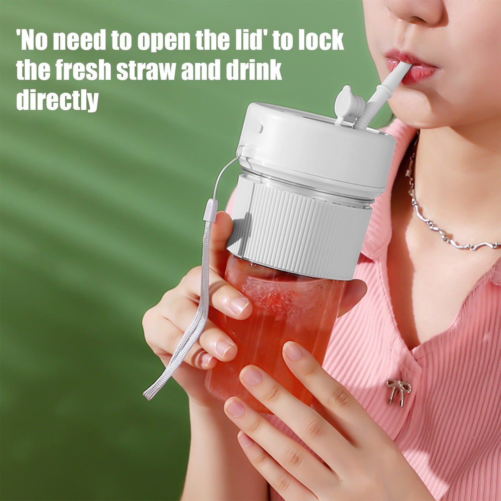 Portable 6-Blade Blender for Shakes and Juices – Easy-to-Clean with Integrated Straw Enjoy Smoothies on the Go