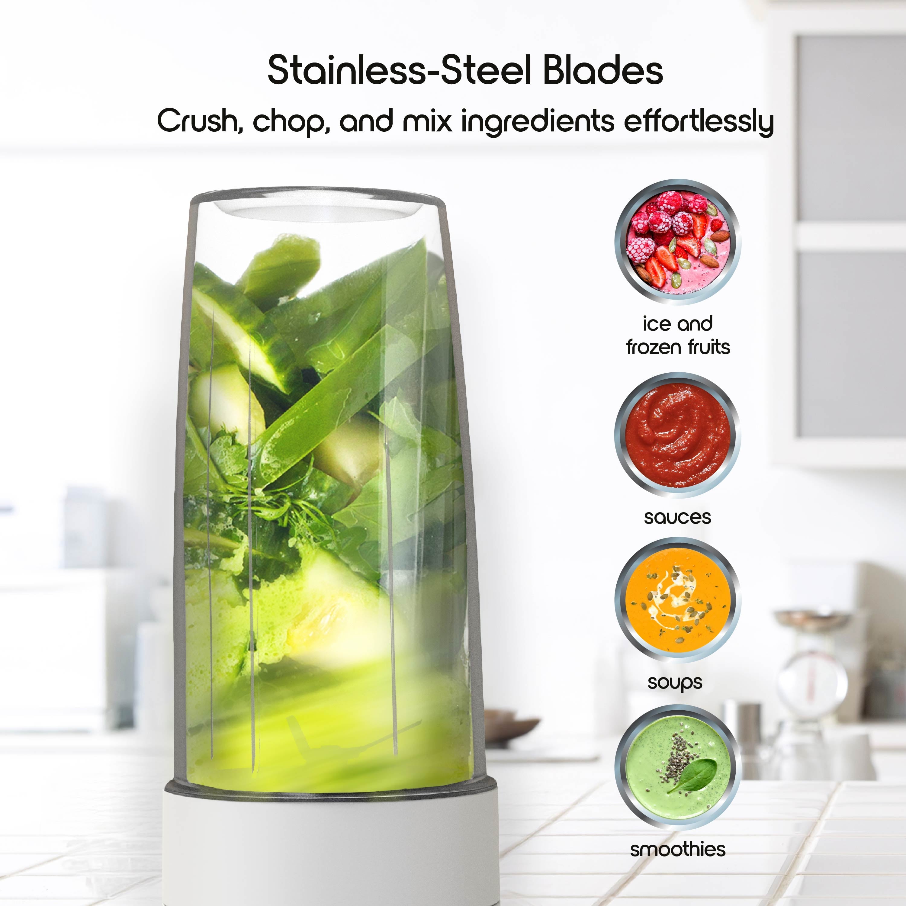 by 300W Mini Smoothie Blender – 18oz. Countertop Mini Blender for Smoothies, Sauces, Cocktails and More