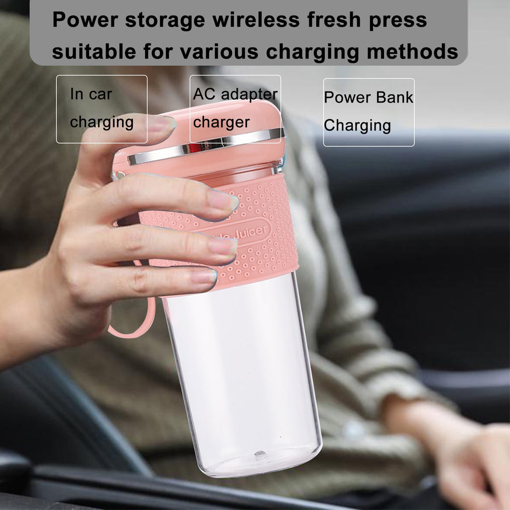 Portable Blender, Personal Size Blender for Shakes and Smoothies, Beach Blender Cup Rechargeable with Blades, Mini Fruit Juice Mixer Sport Portable Blender Rechargeable
