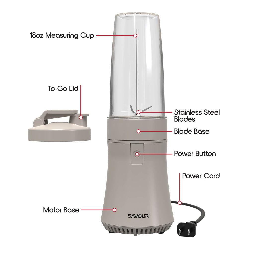 by 300W Mini Smoothie Blender – 18oz. Countertop Mini Blender for Smoothies, Sauces, Cocktails and More
