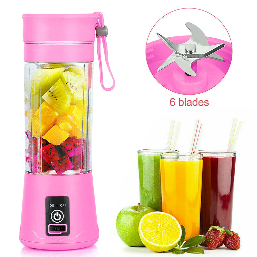 Portable Personal Blender Mini Blender Household Mixer Fruit Juicer ,Smoothie Blender For Shakes And Smoothies,Travel Personal Blender With USB Rechargeable Batteries,6 Blades-380ml