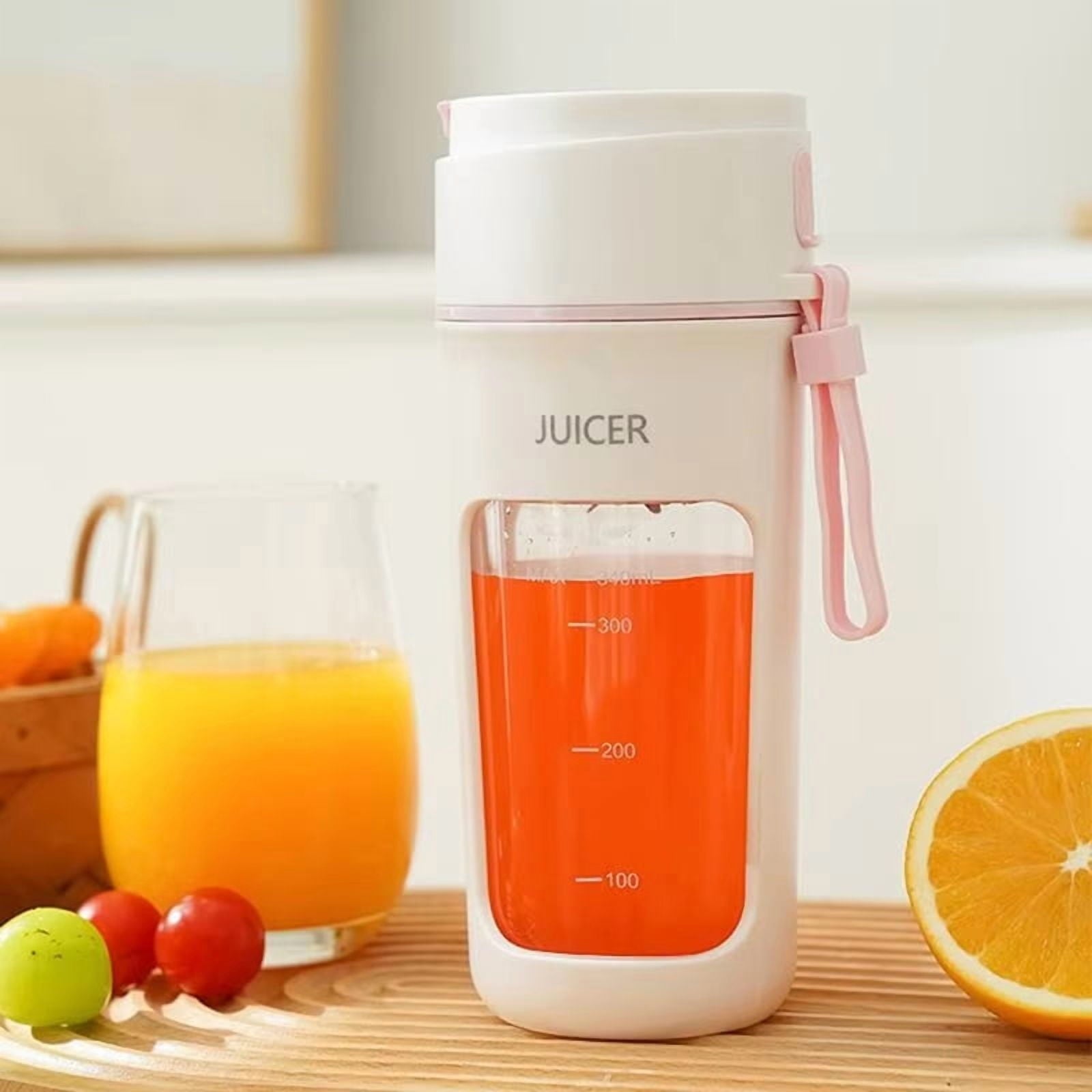 Portable Juicer Electric Blender Multifunction Maker Machine Fruit Extractors Smoothies Mixer 6 Blades 1200mAh Pink