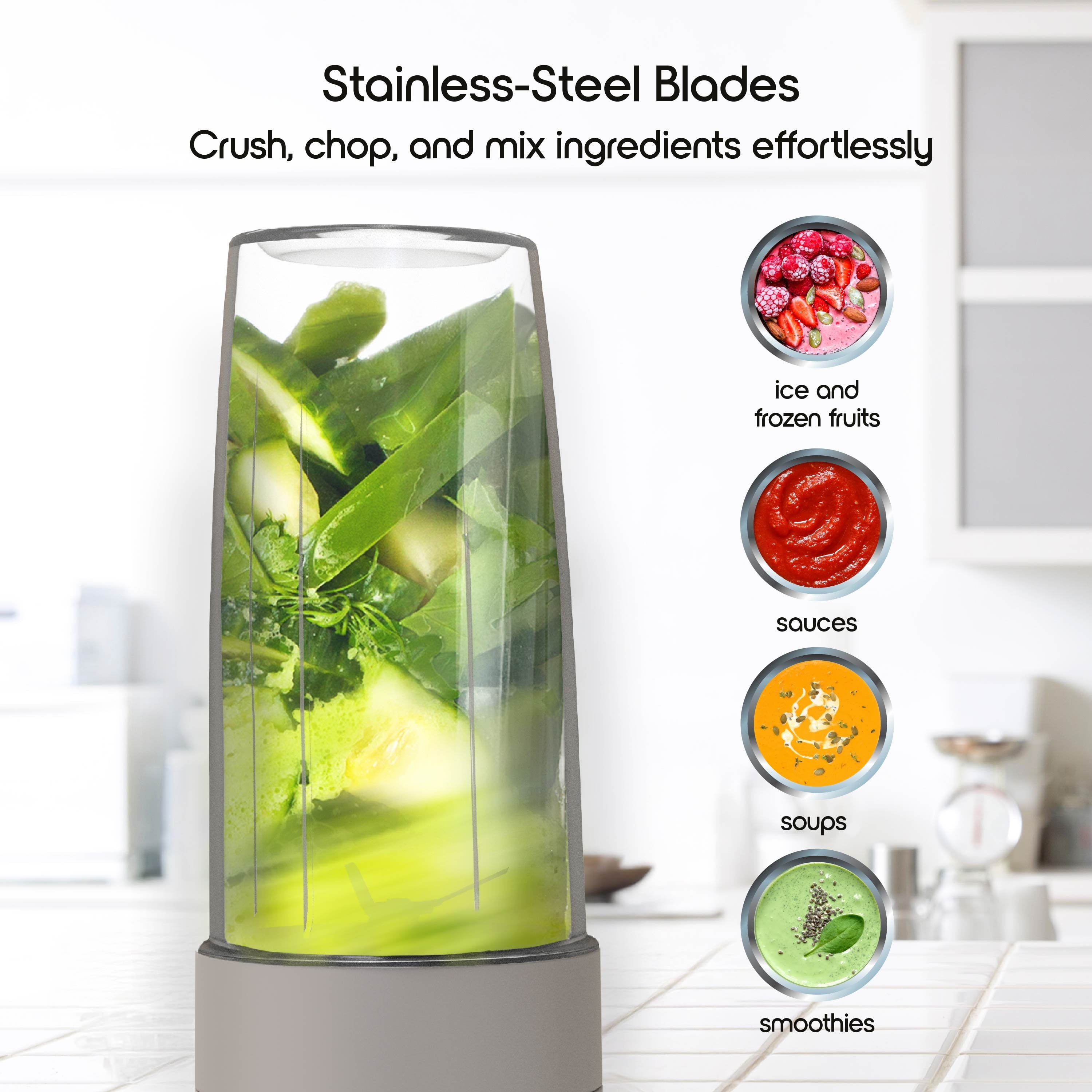 by 300W Mini Smoothie Blender – 18oz. Countertop Mini Blender for Smoothies, Sauces, Cocktails and More