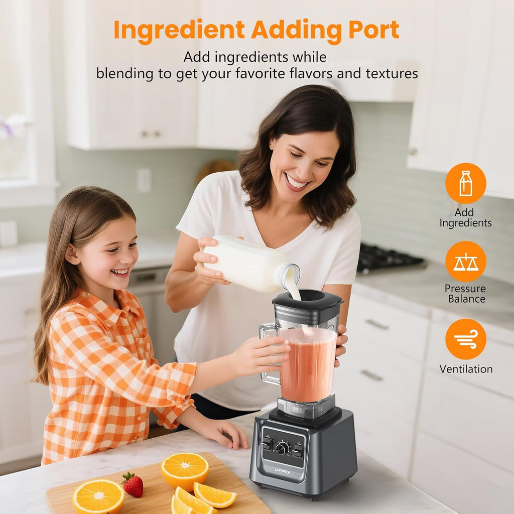 Blenders for Kitchen, 2000W Professional Grade High-Speed Countertop Blender with 68oz Pitcher &amp; 27oz To-Go Cup for Smoothies, Ice, and Frozen Fruit, BPA-Free, Dishwasher Safe