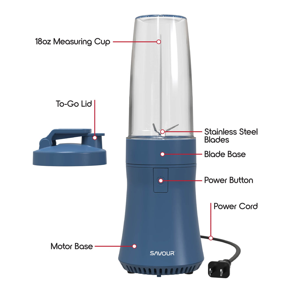 by 300W Mini Smoothie Blender – 18oz. Countertop Mini Blender for Smoothies, Sauces, Cocktails and More