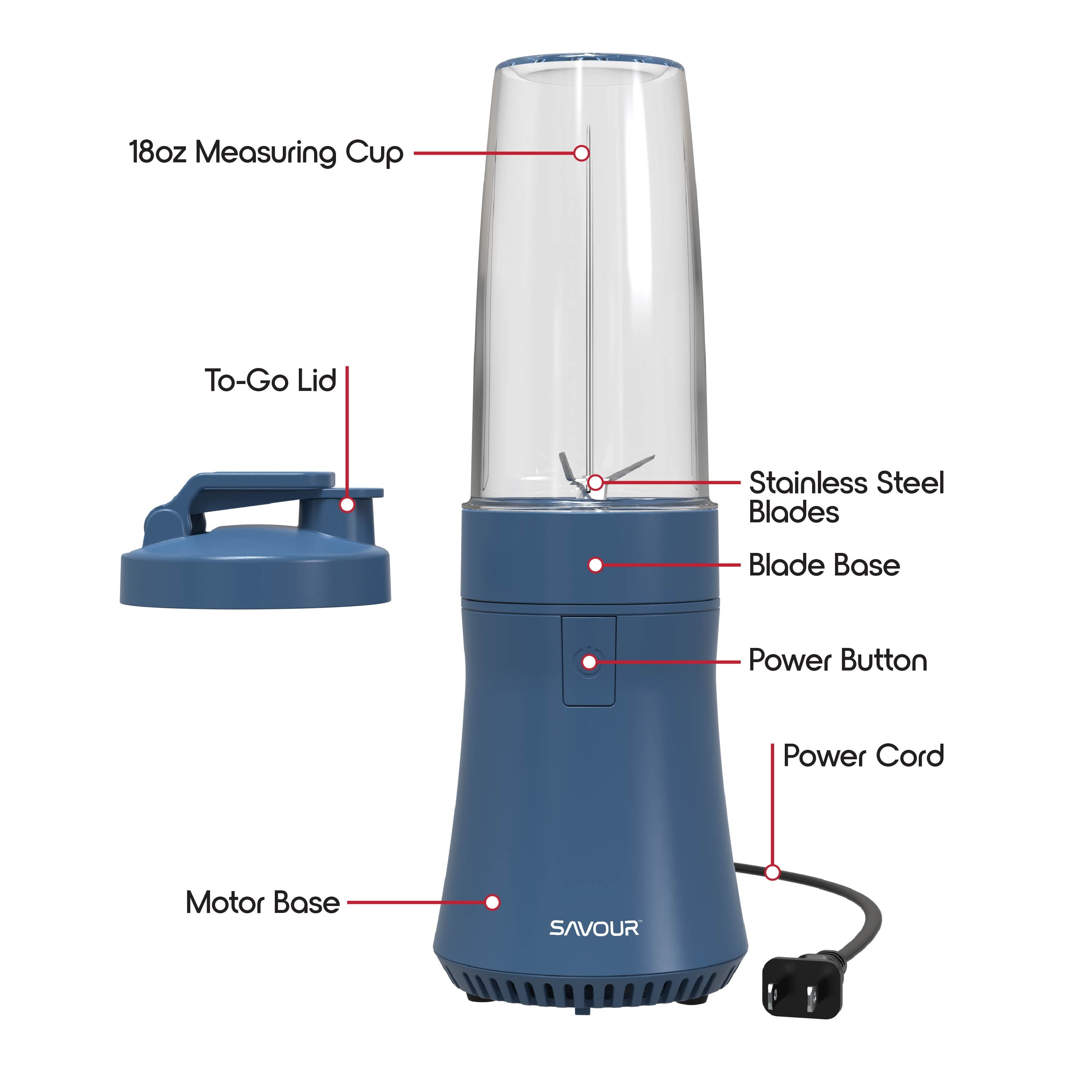 by 300W Mini Smoothie Blender – 18oz. Countertop Mini Blender for Smoothies, Sauces, Cocktails and More