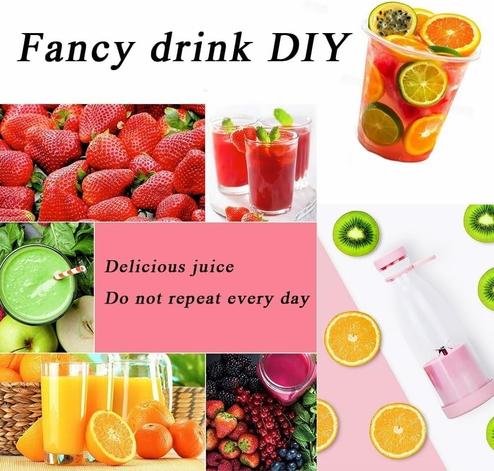 Portable Blender, Portable Fruit Blenders, 2-In-1 Juice Blender With Durable Stainless Steel Blades, Used To Stir Smoothies To Make Fruit Salads And Juices