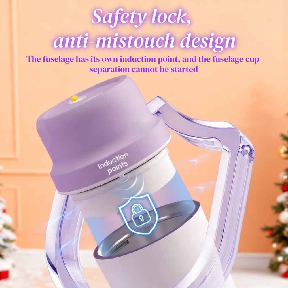 Multi-Function Portable Juicer, 2-in-1 Fruit Blender with 20 Blades, USB Rechargeable Juice Cup, Fresh Fruit Mixer, Dual Cup - Perfect for Snow Milkshakes, Smoothies, and Iced Drinks - Ideal Gift