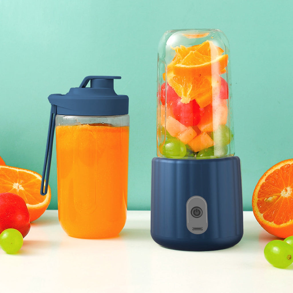 Portable Rechargeable Juicer Small Juicer Cup with 6 Blades, Student Home Multifunctional Juicer Machine 380ml Handheld for Sports, Travel