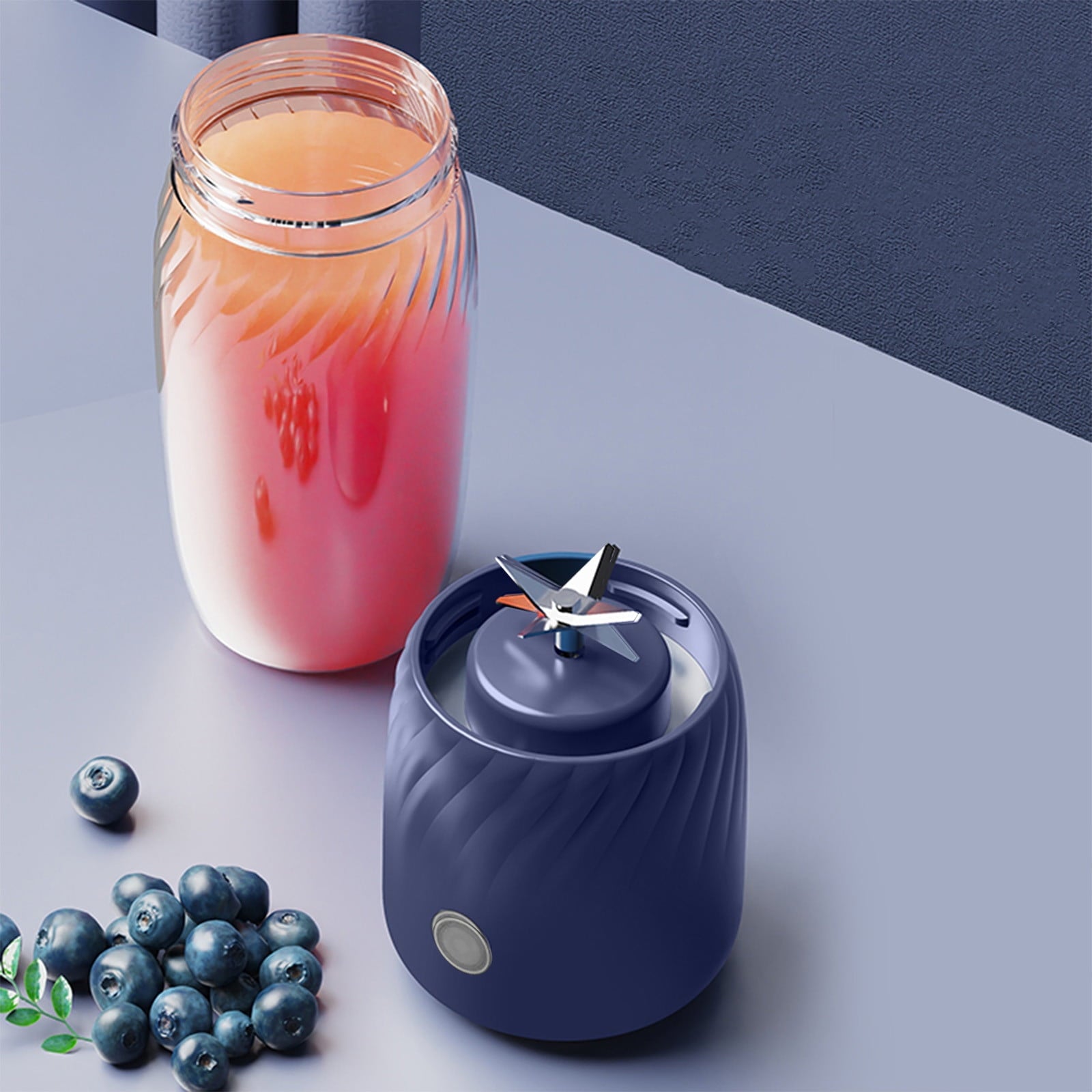 Portable Blender, Personal Size Blender for Shakes and Smoothies with 6 Blades, 10 Oz Mini Blender Cup with Travel Lid and USB Rechargeable for office, Gym, Kitchen