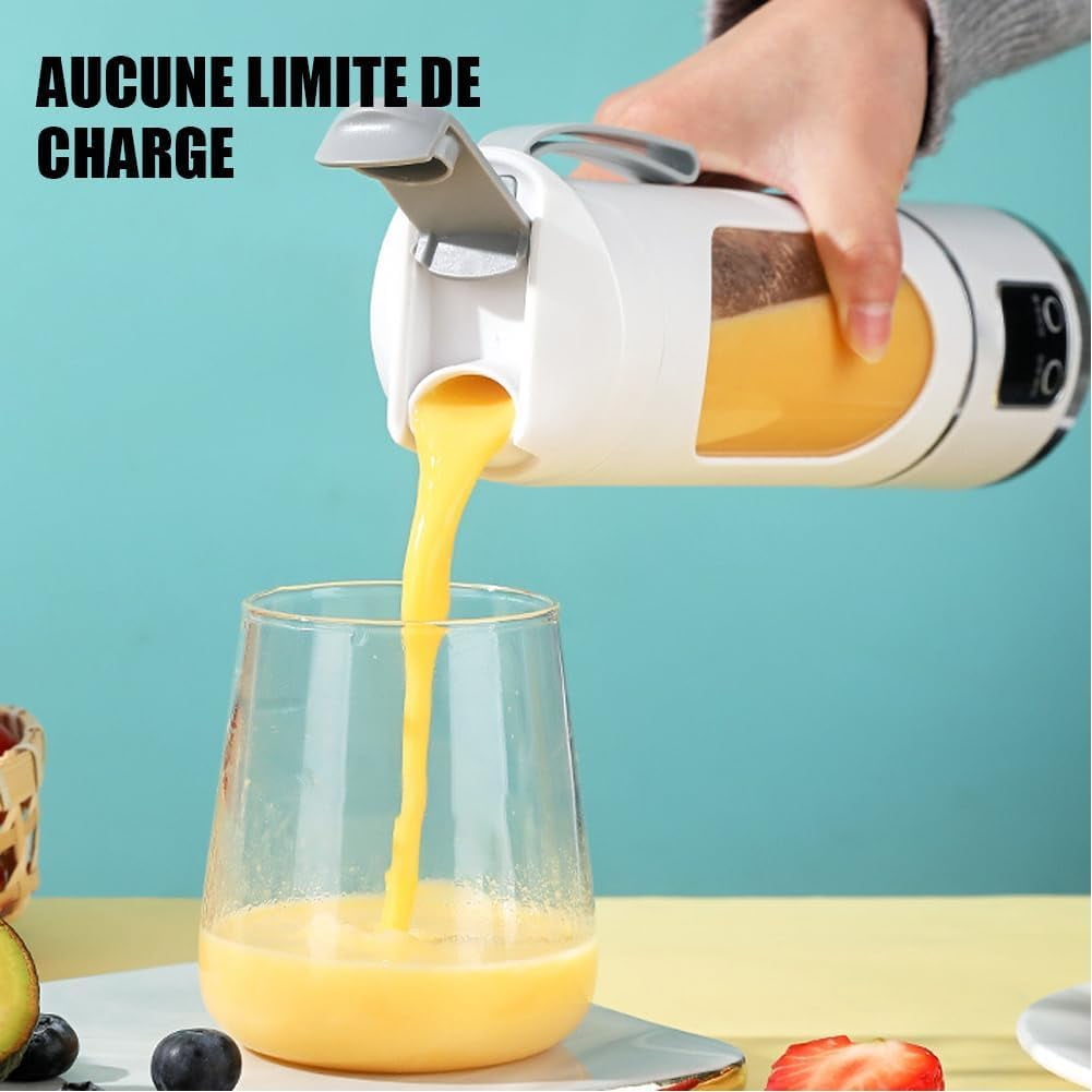 Digital Display Juicer, Digital Multimode Juicer Blender, Portable USB Rechargeable Juice Blender for Smoothies Liquid Diet, Shakes
