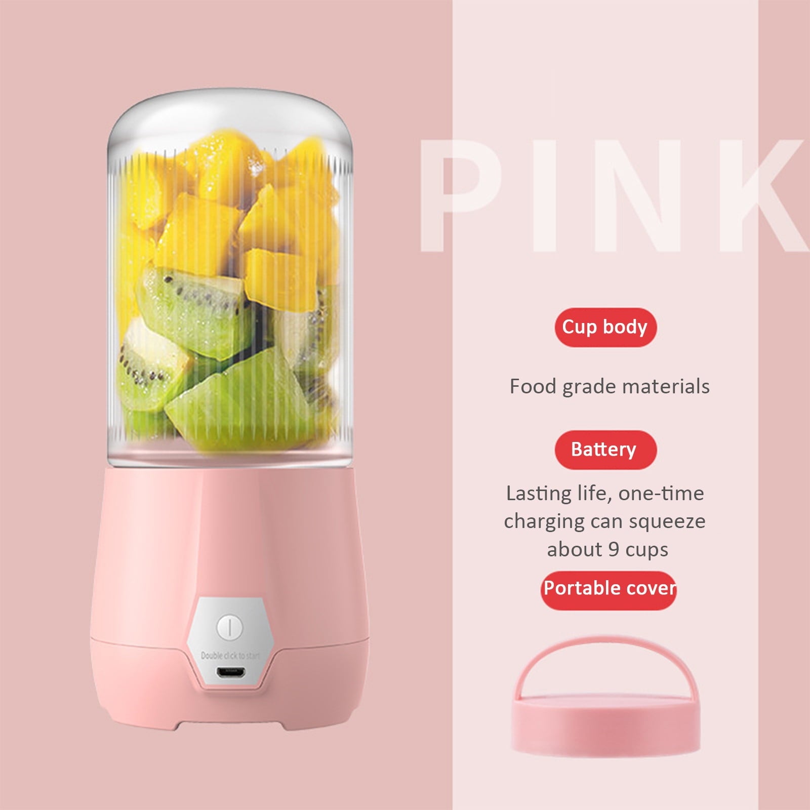 Portable Blender Personal Electric USB, Portable juicer Shakes and Smoothies Blender, Small Blenders, Mixing, Compact, Convenient and Versatile, for Handheld Use In Sports, Gym, Outdoors