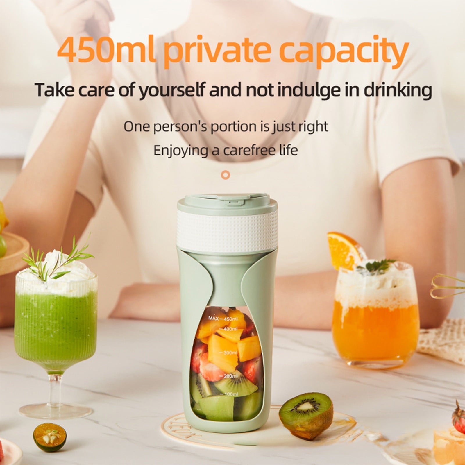 Fruit Juicer Household Small Portable, Multifunction Wireless Juicer Cup for Smoothies