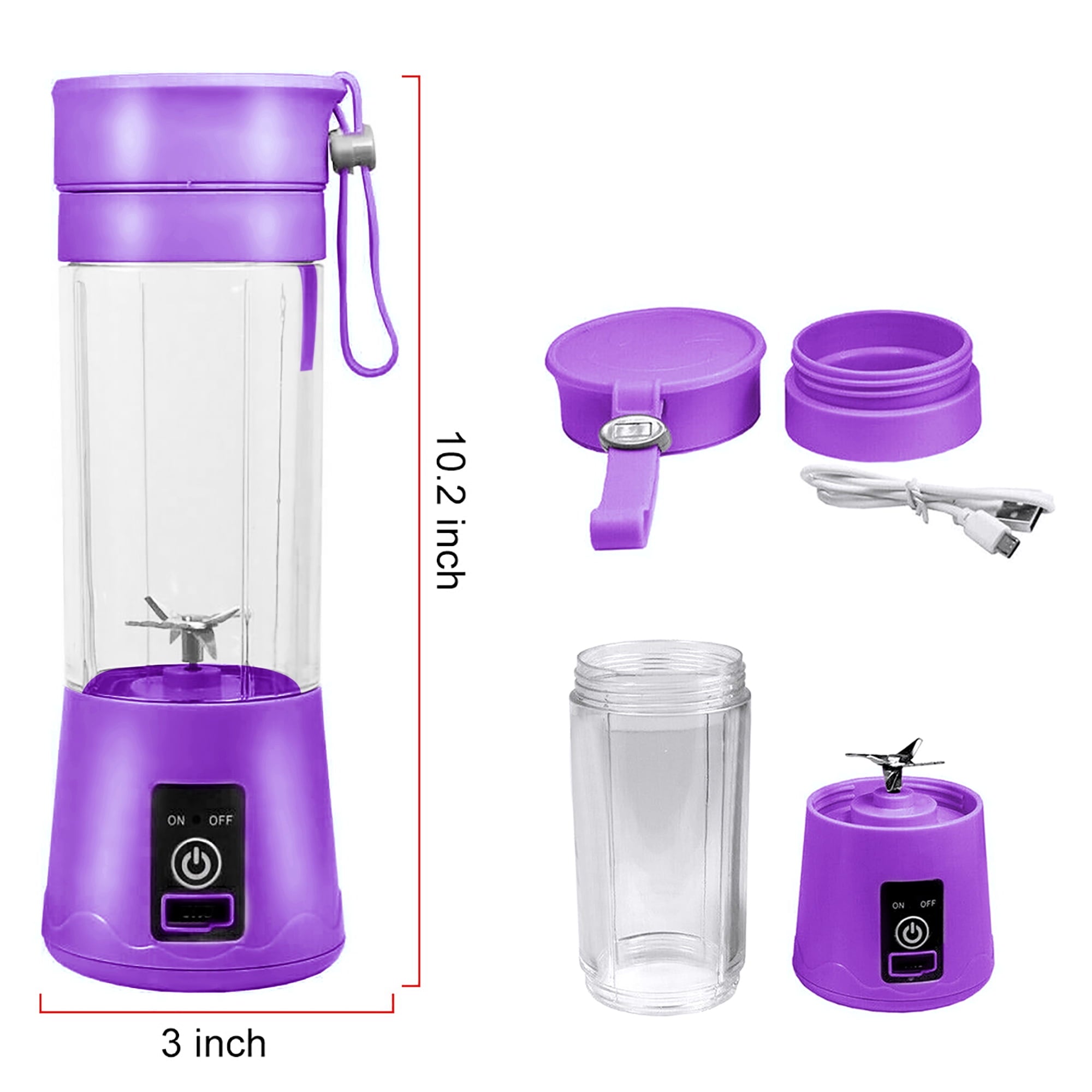 Portable Personal Blender Mini Blender Household Mixer Fruit Juicer ,Smoothie Blender For Shakes And Smoothies,Travel Personal Blender With USB Rechargeable Batteries,6 Blades-380ml