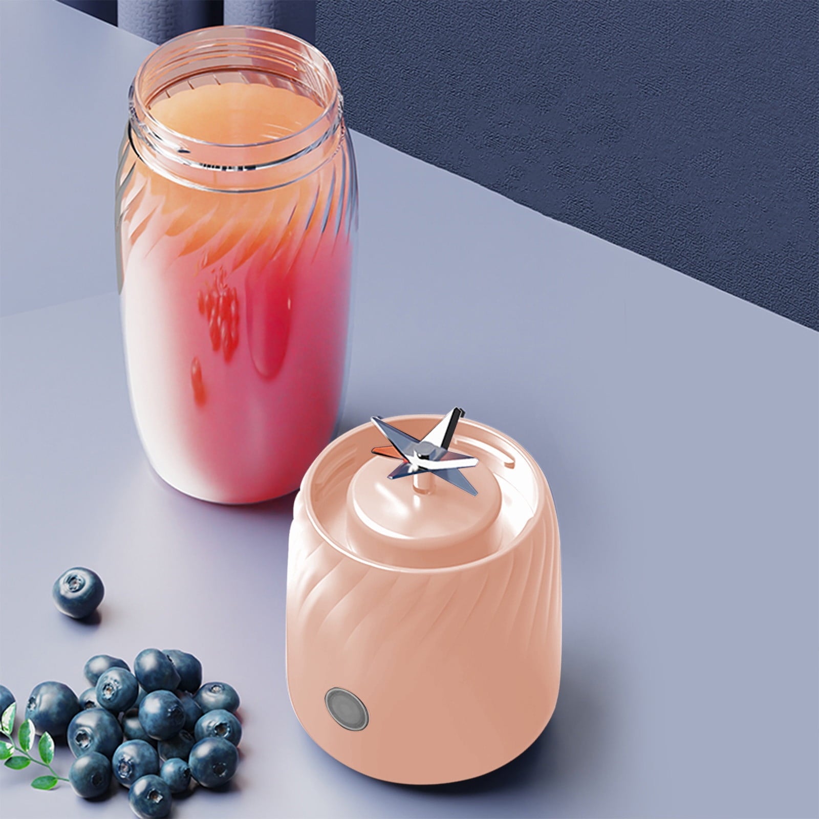 Portable Blender, Personal Size Blender for Shakes and Smoothies with 6 Blades, 10 Oz Mini Blender Cup with Travel Lid and USB Rechargeable for office, Gym, Kitchen