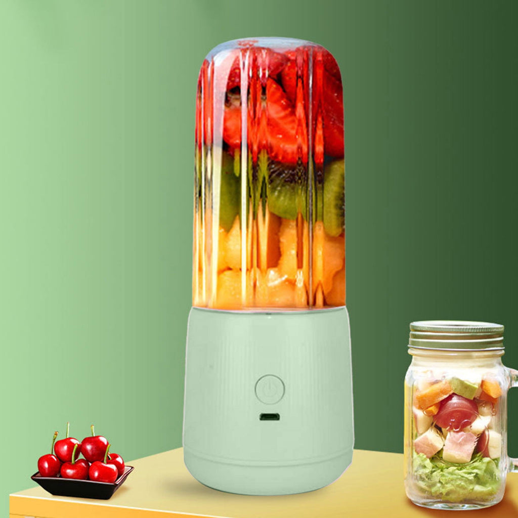 Portable Compact Blender Mini Juicer with Six Stainless Steel Blades USB Rechargeable Battery for Smoothies, Juices, Ice Cream and Shakes, Perfect for Travel Outdoor Adventures and Office Use