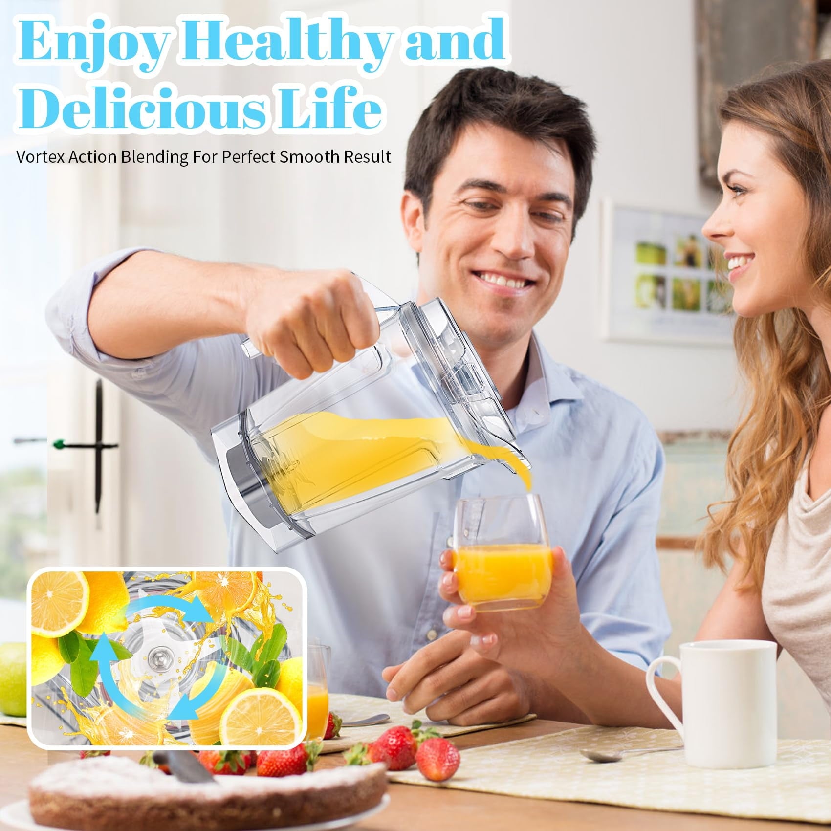 For Blender Pitcher 64oz Container, fit for A3500 A3300 A2500 A2300 X2 X3 X4 X5 V1200 Smart Blender