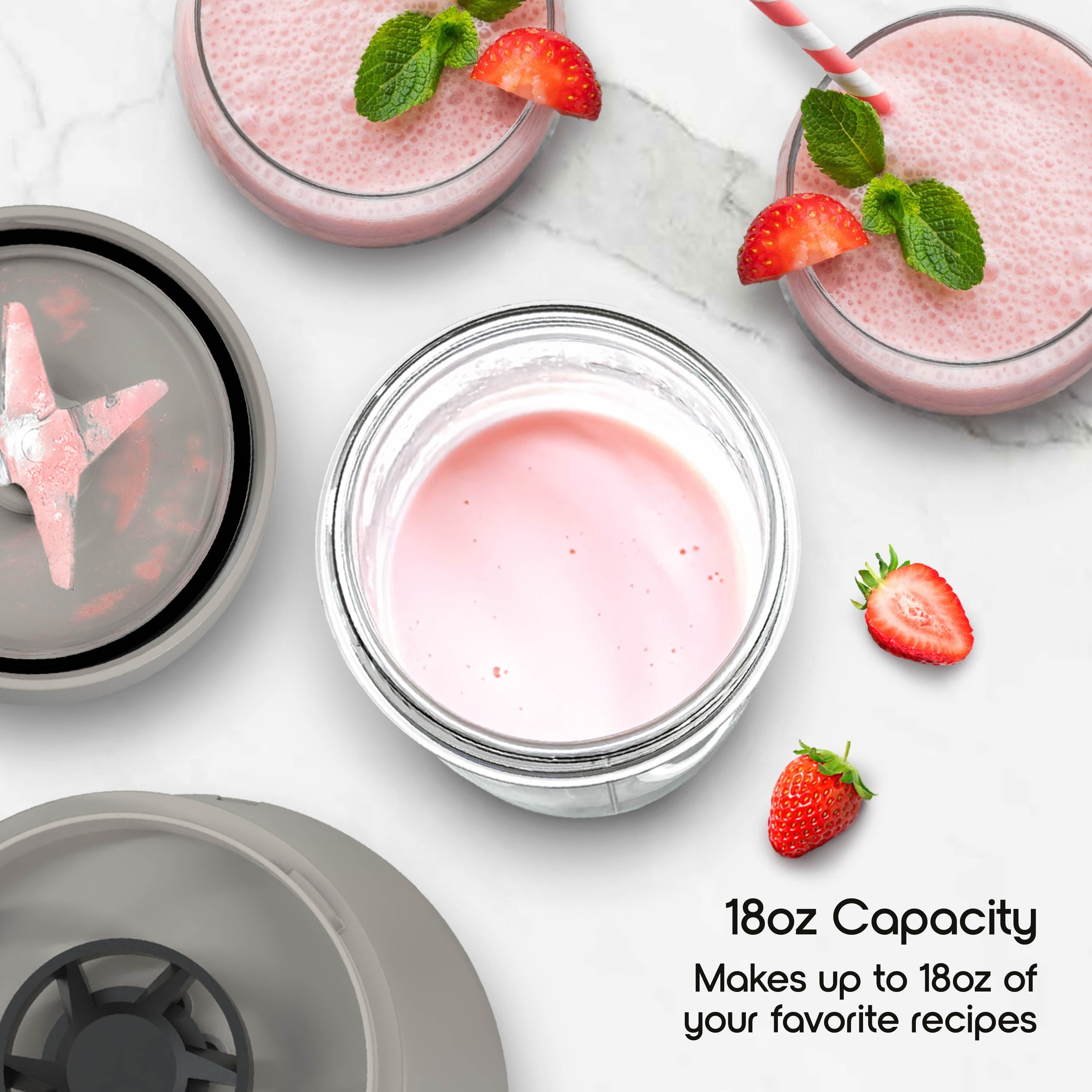 by 300W Mini Smoothie Blender – 18oz. Countertop Mini Blender for Smoothies, Sauces, Cocktails and More