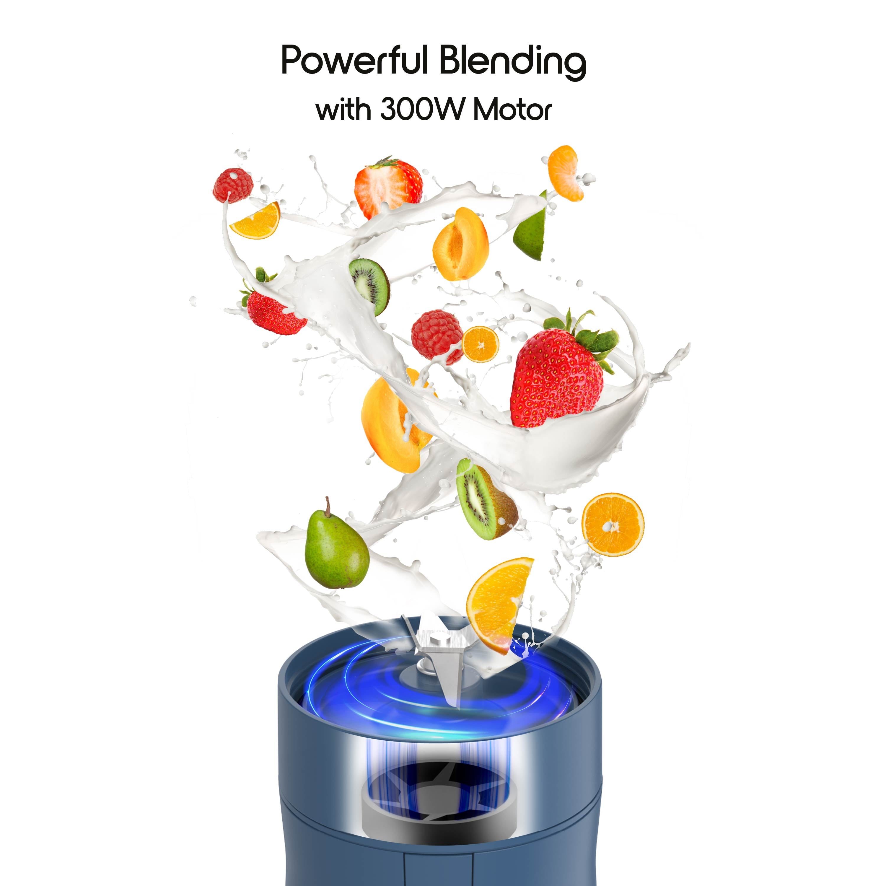 by 300W Mini Smoothie Blender – 18oz. Countertop Mini Blender for Smoothies, Sauces, Cocktails and More