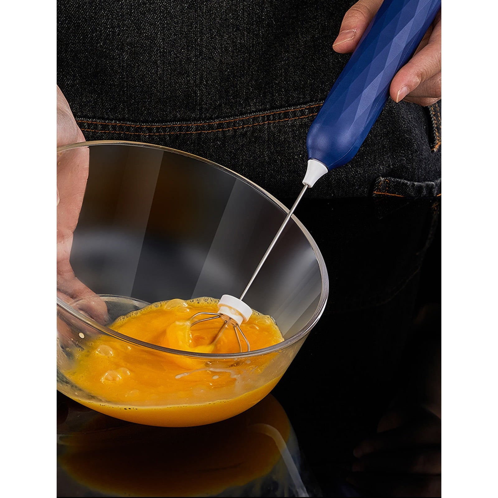 Blender,Three Adjustable Speeds Hand Blender,Dual-Head Design Mixer Electric Handheld,Stylish Navy