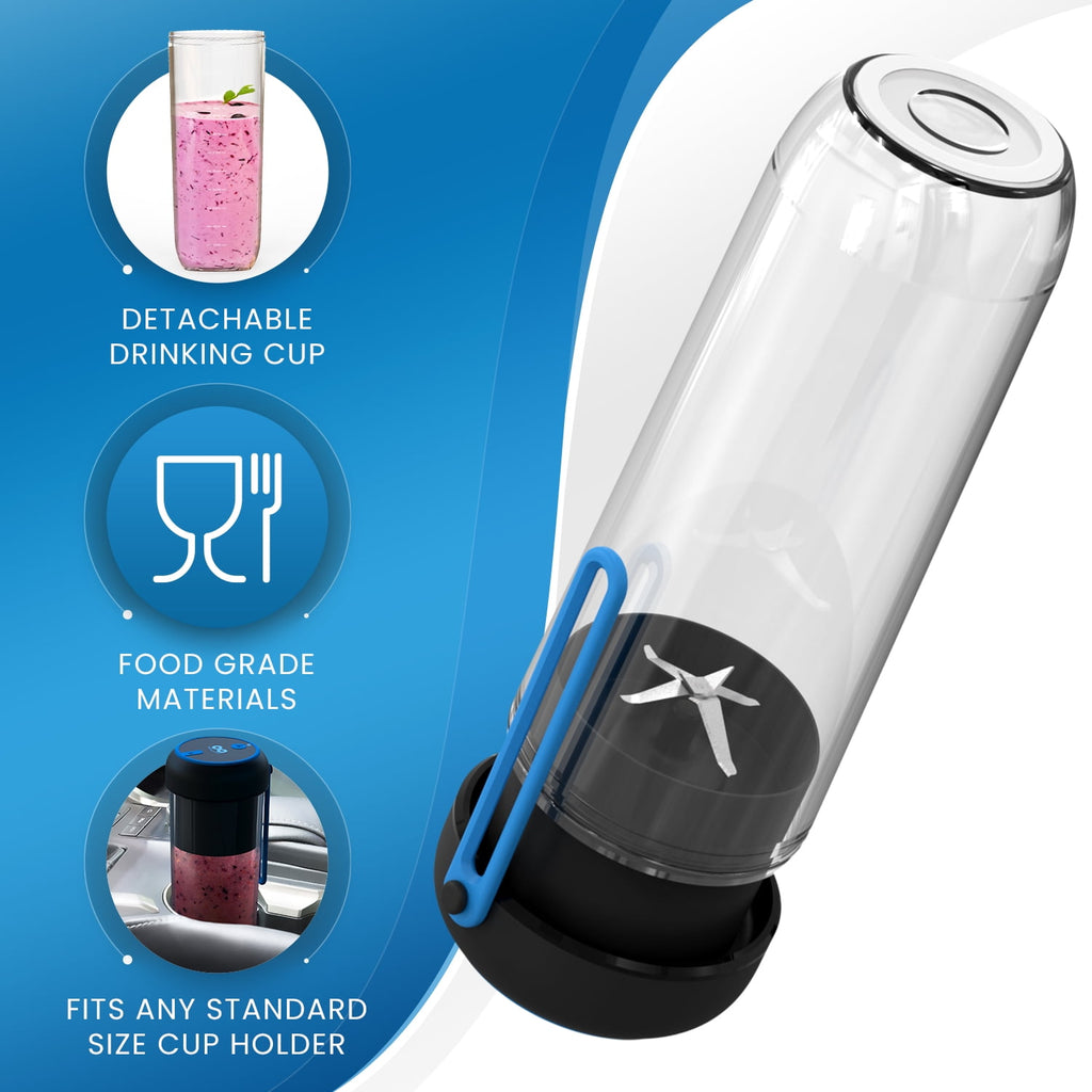 16oz Portable Blender for Smoothies and Juices - 6 Powerful Blades Makes 15 Drinks On a Single Charge (Black)