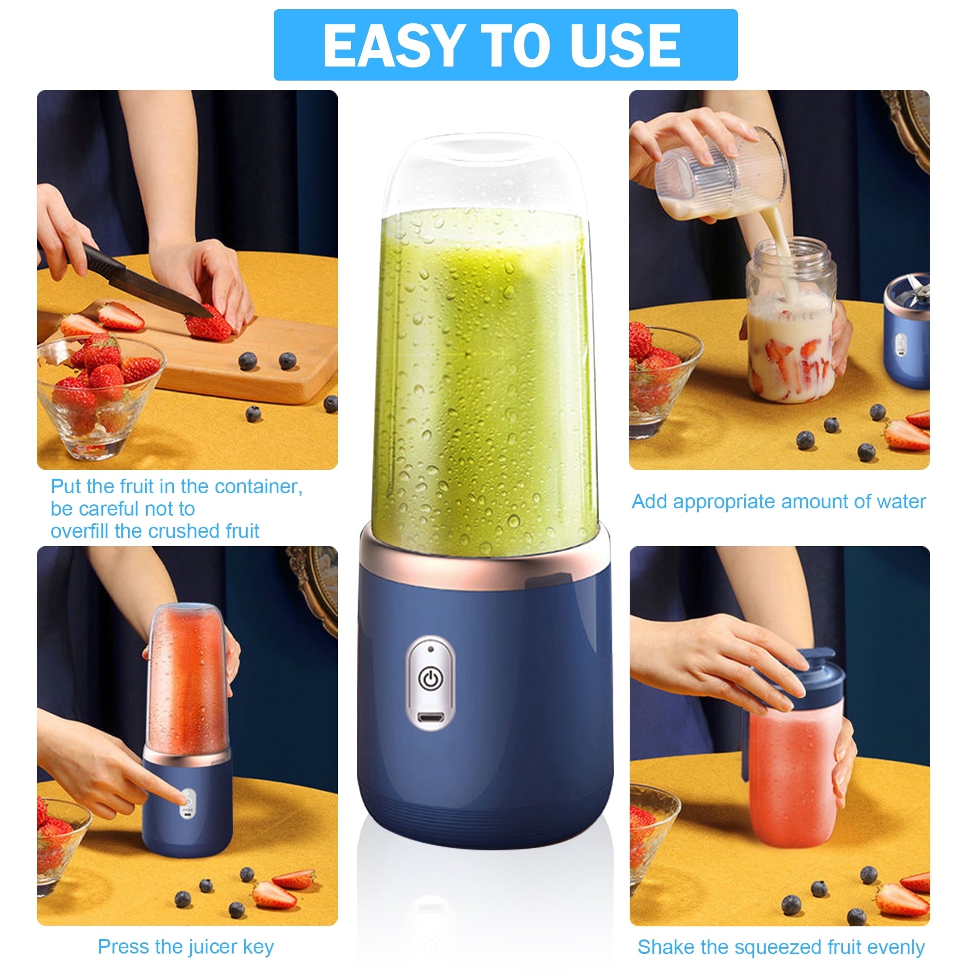 Personal Blender for Smoothies Juice Portable Rechargeable Mini Bullet Blenders Cup