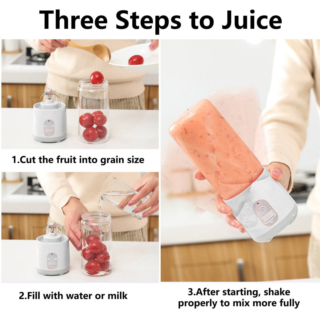 Portable Juicer Cup | Rechargeable Mini Blender 420ml | USB Charging Juicing Cup for Outdoor Travel, Gym, Hiking – Compact, Easy Clean, Durable, Stylish Design