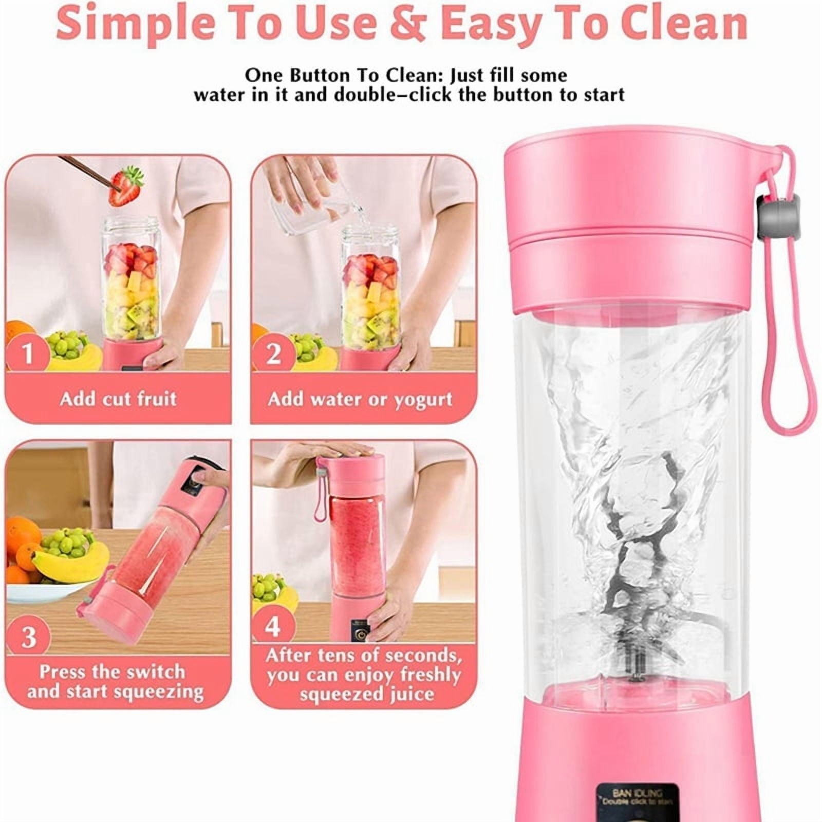 Portable Blender Mini Blender for Shakes and Smoothies Rechargeable USB 380Ml Traveling ma1721