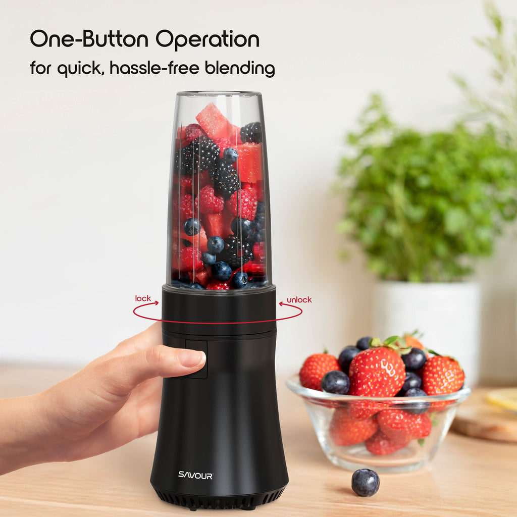 by 300W Mini Smoothie Blender – 18oz. Countertop Mini Blender for Smoothies, Sauces, Cocktails and More