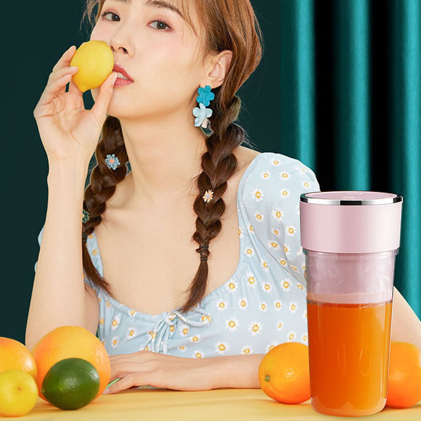 Portable Blender, Mini Juice Blender for Shakes and Smoothies, Personal Blender Usb Rechargeable, Fresh Juice Blender with 4blades Green