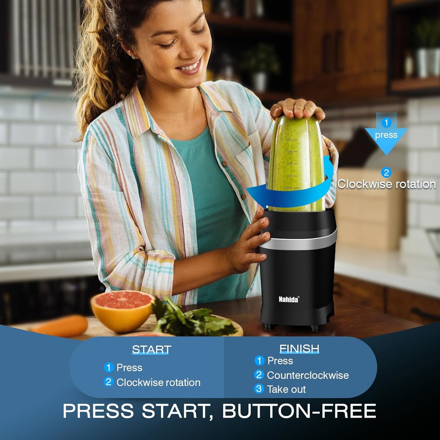Blender for Smoothies, 1200W Smoothie Blender for Ice Crushing, Blenders with (2) 6-Fin Blades, Personal Blenders for Kitchen with 23oz, 32oz, 37oz Easy Go Cups for Juices, Silver