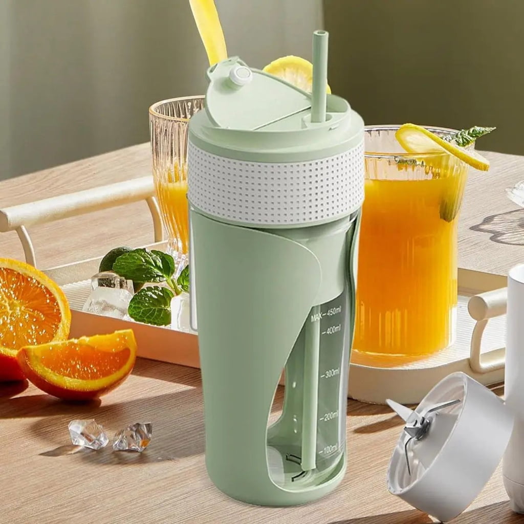 USB C Rechargeable Juicer Cup 450ml Wireless Portable Blender Cup for Juices Fruits Multifunctional Blending Bottles