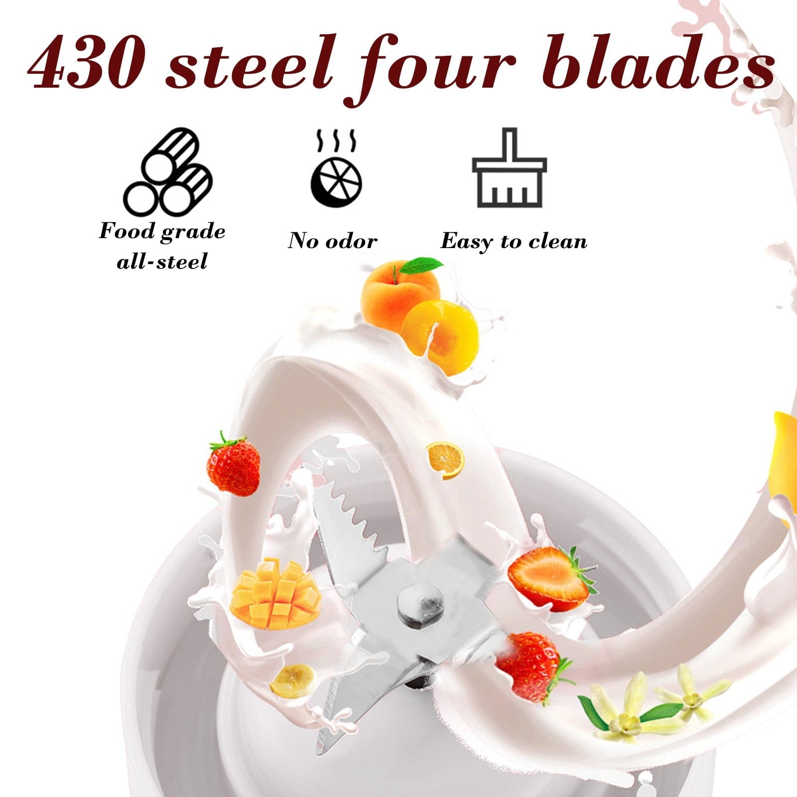 Portable Blender, Personal Mini Juice Blender, USB Rchargeable Juicer Cup with 6 Blades in 3D, Smoothie Blender Home, Office, Outdoors