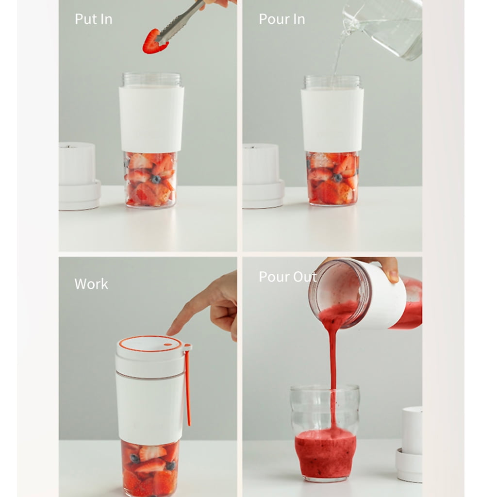 300ml Blender for Shakes SmoothiesW1re1ess1200mAh Rechargeable Mini Smoothie Blender Mixer Juicer Cup for Home Office