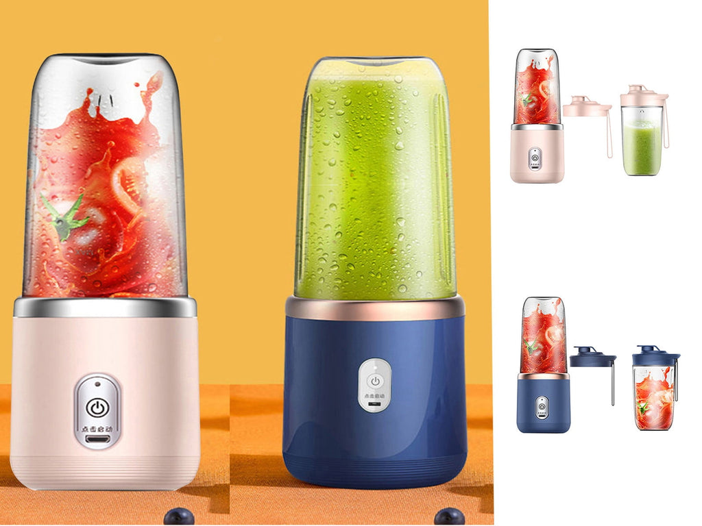 Portable Blender,USB Rechargeable Personal Mixer,380ML Mini Blender for Fruit Smoothies and Milkshakes with Six Blades in 3D,Handheld Blender Suitable for Travel,Gym,Outdoor Sport(Blue)